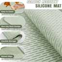 Kalolary Extra Large Silicone Dish Drying Mat, 40" x 28" Drying Drainer Pad for Kitchen Counter, Silicone Under Sink Mat with Raise Edge,Waterproof Pet Feeding Mat Bar Mat Non-Slip (Green)