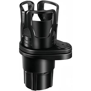 Car Cup Holder, Multi-functional, 360 Degree Rotation, Black, 7.3 x 6.5 x 2.6 inches (18.6 x 16.4 x 6.6 cm), 7.8 oz (220 g), Drink Holder, 2 Tier Customizable, Can and Couple Ramen Compatible