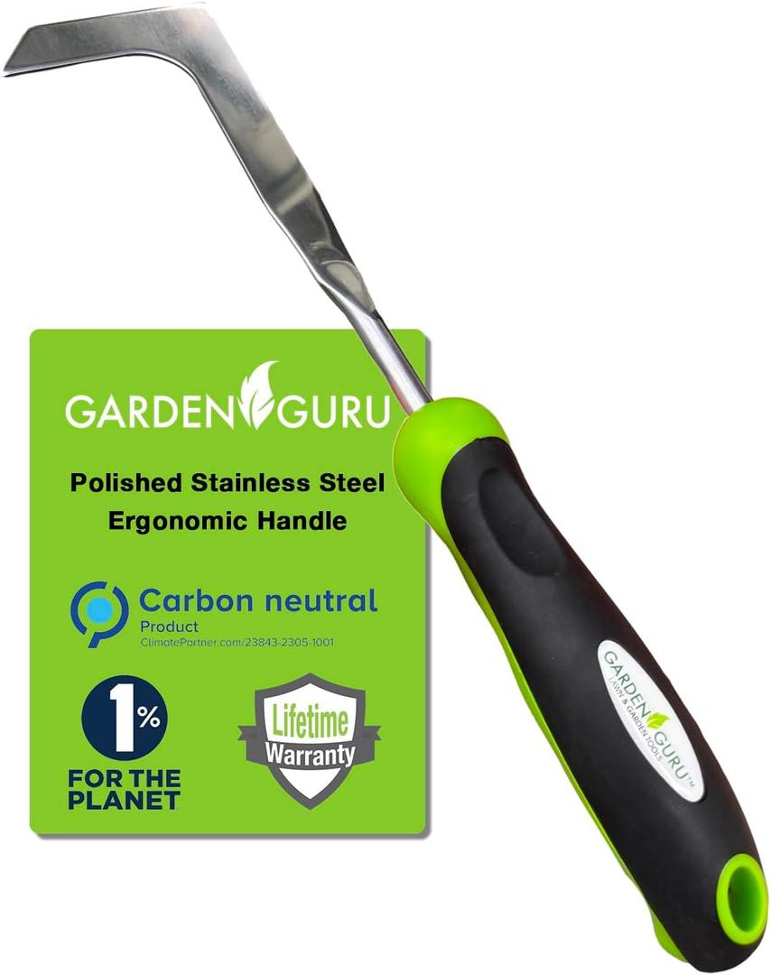 Garden Guru Patio Crack Weeder Tool with Ergonomic Handle  Stainless Steel Weed Puller for Patio Sidewalk Driveway Cracks | Rust Resistant (1 Pack)