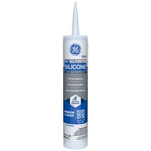GE All Purpose Silicone Caulk, Clear, 10 fl oz Cartridge, 1 Pack - 100% Waterproof Silicone Sealant, Stronger Adhesion, Freeze & Sun Proof