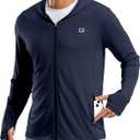 G Gradual Men's UPF 50+ Sun Protection Hoodie Jacket Lightweight Full Zip Hoodies Long Sleeve Shirts for Men Hiking Fishing Size Small