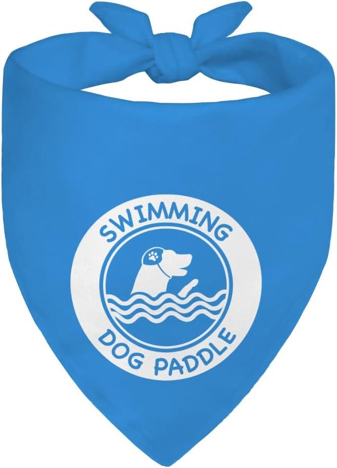 WHTYEFZ Swimming Dog Paddle Blue Dog Bandana, Funny Swimming Dogs Pet Scarf Accessory Photo Prop for Pool Beach, Swim - Themed Pet Scarf for Loving - Swim Pup, Birthday Vocation Gifts for Pup Lover