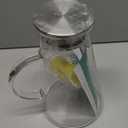 SUSTEAS 2.0 Liter 68oz Glass Pitcher with Lid, Easy Clean Heat Resistant Glass Water Carafe with Handle for Hot/Cold Beverages - Water, Cold Brew, Iced Tea & Juice, With 1 Long-Handled Brush Included (Clear)