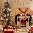 72 Pcs Christmas Wooden Ornaments Decor Santa Claus Hanging Ornaments for Christmas Tree Vintage Xmas Tree Ornament for Holiday Thanksgiving Party Favors Supplies Decorations