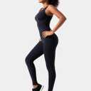 Women Rompers Jumpsuits Leotards Bodysuit One Piece Tank Top Outfit Tummy Control Workout Jumpers Body Suits (Black, M)