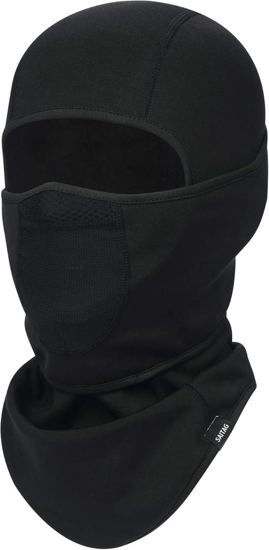 Balaclava Ski Mask Warm Face Mask for Cold Weather Winter Skiing Snowboarding Motorcycling Ice Fishing Men (Black)