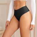 oshkang Thongs for Womens High Waisted Seamless for Women Underwear Sexy Breathable Panties 6 Pack (Black, XL)