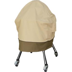 Classic Accessories Veranda Water-Resistant 22 Inch Kamado Ceramic BBQ Grill Cover (22"DIA (with side tables) x 40"H, Pebble/Bark/Earth)