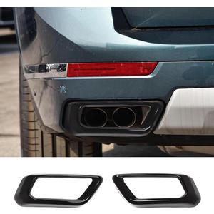 Stainless Steel Exterior Accessories Exhaust Muffler Tail Pipe Trim Cover For BMW X5 G05 X7 G07 2019-2024 Auto Pipe Throat Exhaust Outputs,Tail Throat Vent Decorative Accessories (Style B, Black)