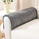 OstepDecor Washable Couch Arm Covers, Thick Soft Sofa Headrest Cover, Pet Friendly Armrest Chair and Recliner Arm Covers for Leather, Sectional, Loveseat (2 Pack 20" x 24", Dark Grey)