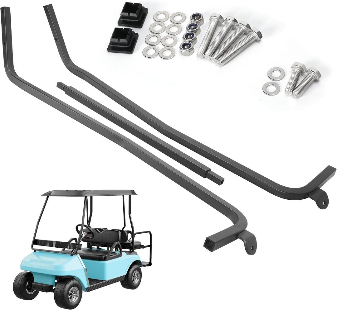 10L0L Golf Cart Front Roof Strut Brackets for Club Car DS 2000-up with Steel Screw Bushings Repair Kit, Heavy Duty Strut Support Reinforcement Repair