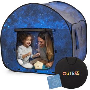 OUTREE Sensory Tent 47 * 47 * 47 inStarry Night Print,Sensory Tent for Kids with Autism, pop up Play Tent
