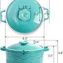 Elsjoy 2 Quart Round Ceramic Casserole Dish with Lid, 7.5 Inch Covered Casserole for Oven, Glazed Ceramic Baking Dish Vintage Bakeware for Kitchen, Turquoise