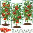3 Pack Tomato Cages, Square Tomato Plant Stakes Support Cages Trellis, 50 * 17 * 17in Heavy Duty Steel Plant Tower Stakes Cucumber Trellis for Garden Climbing Vegetables Flowers Fruits, Bold