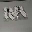 2 x 2PCS Hair Bows for Girls White Bowknot Hair Clips BarrettesLeather Bows with Long Tail Hair Accessories for Girls Toddlers Teens Kids