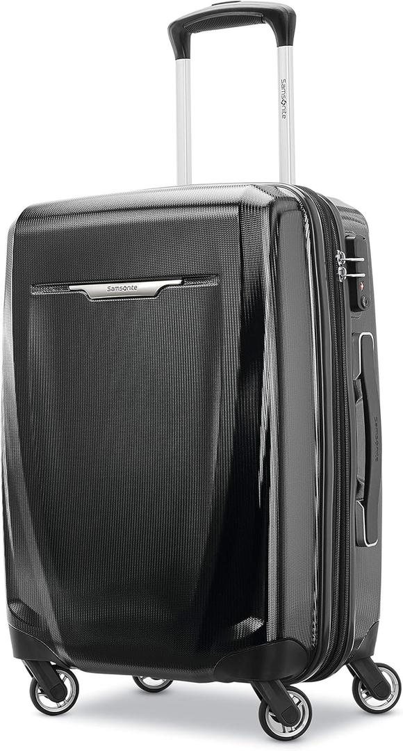Samsonite Winfield 3 DLX Hardside Expandable Luggage with Spinners, Black, Carry-On 20-Inch