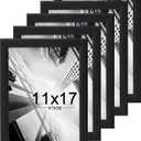 KTKDE 11x17 Picture Frame Set of 5, Wooden frames black, Vertical & Horizontal Wall Hanging for Wall Display,Studio Gallery Photo Frame for Photos, Posters & Art Prints