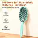 2 x Curly Hair Brush, Curl Defining Brush with Soft Boar Bristles for Combing, Shaping, and Styling Curly Hair Suitable for All Women and Men with Wet & Dry Hair(Green)