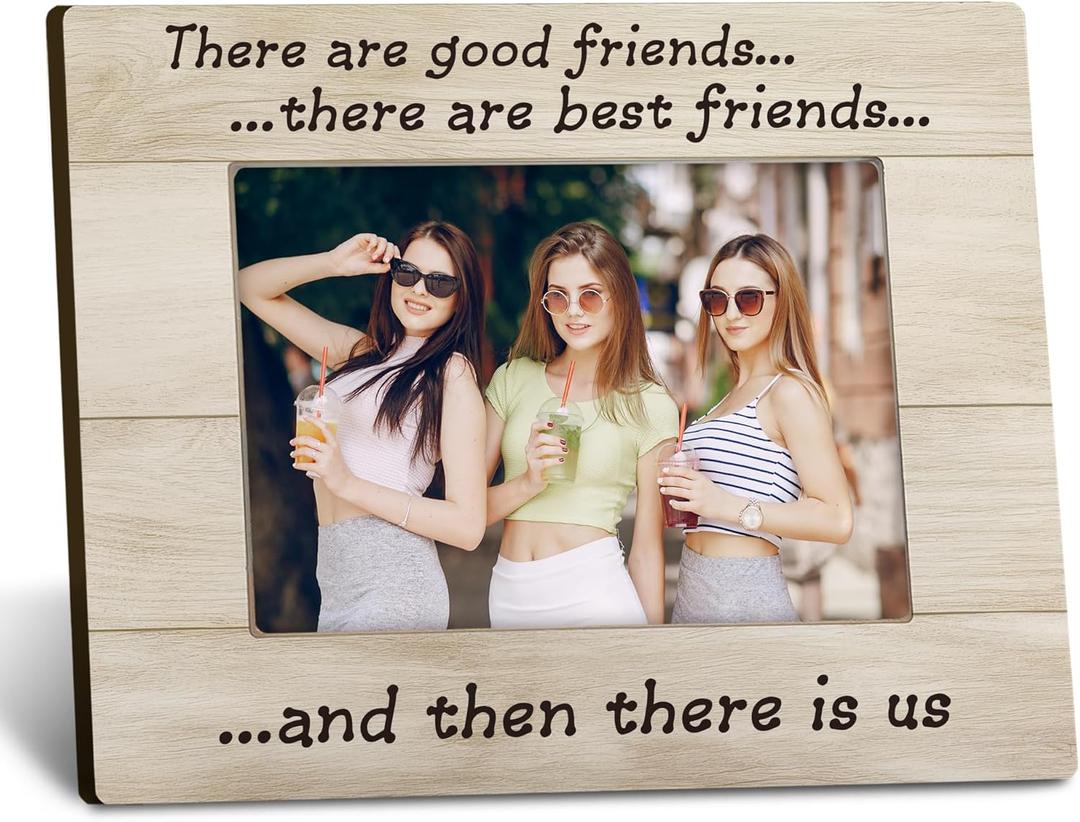 Best Friends Picture Frames 8x10, Long Distance Best Friendship Gifts for Women, Men, Sisters, Brothers, Forever Friends Photo Frame for Desk