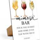 Mimosa Bar Sign 8x11 inches, Modern Wooden Decorative Sign for Bachelorette Party, Wedding, Engagement, Bridal Shower, Carnivals