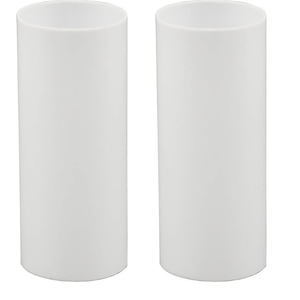 White Plastic Candle Covers, 2 Pieces, 6 inches tall, One piece 2.5 inch diameter, One Piece 2 inch diameter