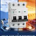 3 Pole Miniature Circuit Breaker,240V/480V AC Circuit Breaker, 50Amp Thermal Magnetic Trip Smart Circuit Breaker AC Disconnect Switch DIN Rail Mount (50A)