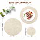 Round Faux Leather Placemats and Coasters, Set of 8, Reversible Heat Resistant Non-Slip Table Mats, Waterproof Wipeable Place Mats for Dining Table, Washable for Indoor & Outdoor (8, Beige)