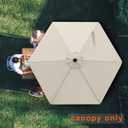 MASTERCANOPY Patio Umbrella 7.5 ft Replacement Canopy for 6 Ribs-Creamy White Canopy Only