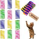 Cat Toys for Indoor Cats, 30 Pack Interactive Cat Spring Toys, Durable Colorful Plastic Spiral Springs for Kitten Hunt, Swat and Bite, Bulk Cat Toys