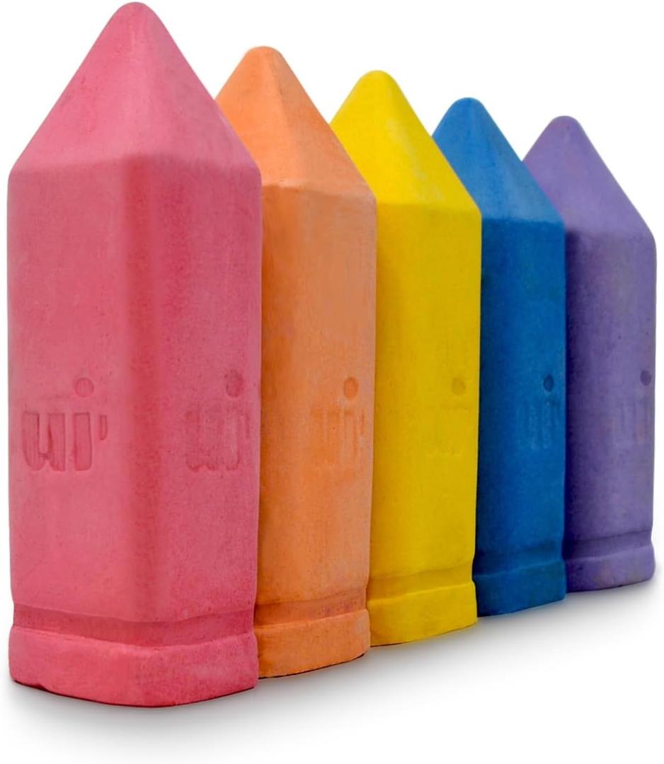 Urban Infant Non-Toxic Sidewalk Chalk for Toddlers and Kids - Washable Outdoor Jumbo Chalk - Rainbow