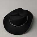 Gossifan Western Cowboy Hat for Men Women Fashion Fedora Hat with Bling Diamond Buckle Belt (Medium)