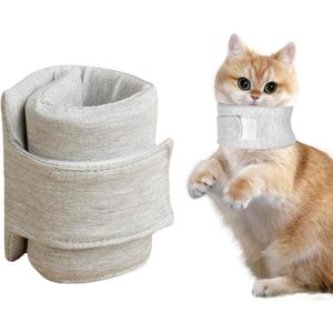 Cat Neck Brace, Breathable & Adjustable Cone Collar After Surgery Recovery Anti-Scratch Anti-Lick Protection, Suitable for Neck Circumference 6.3-8.6 Inch Small Dogs Puppies Kittens (Grey, XS)