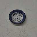 Needzo Cute Japanese Kitchenware Dish, Blue and White Lucky Meow Ceramic Microwavable Dinnerware (4.75 Dish)