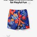 PATPAT Family Matching Swimsuits Two Piece Hawaiian Tropical Beach Bikini and Swim Trunks Set Mommy and Me Bathing Suits (2T, Blue Gem)