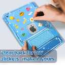 INFILAND Case for iPad 9th/8th/7th Generation 2021/2020/2019 10.2 inch Glitter Clear, Shockproof Protective Cute iPad 7/8/9 Gen Cover with Stand, Pencil Holder for Kids, Girls, Women (Blue)