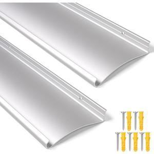 2Pack Heavy-Duty Aluminum Door Rain Drip Guard, 4 Extra-Wide and Thickened Window Door Rain Deflector, Size 40 Length, 4 Wide, 0.8Height (Silver)