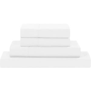 Modern Threads Soft Microfiber Solid Sheets - Luxurious Microfiber Bed Sheets - Includes Flat Sheet, Fitted Sheet with Deep Pockets, & Pillowcases White, Twin