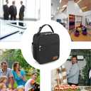 Femuar Lunch bag for Men Women Adults Small for Office Work Picnic - Reusable Portable Lunchbag, Black