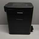 Small Trash Can with Lid Soft Close-10L/2.6 Gal Stainless Steel Outdoor Dog Poop Garbage Can-Metal Waste Bins with Pedal for Bathroom Bedroom Office-Black