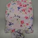 FMIRREO Long Cotton Nightgown Women's Long Sleeve Sleepwear Pleated Floral House Dress Soft Comfy Night Dress for Ladies (A01-pink Red Green Flower)