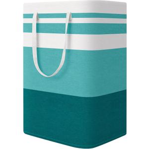 StorageRight Large Collapsible Laundry Basket Hamper with Easy Carry HandlesFreestanding Clothes Hampers for Laundry, Bedroom, Dorm, Towels, Toys, 75L, Green