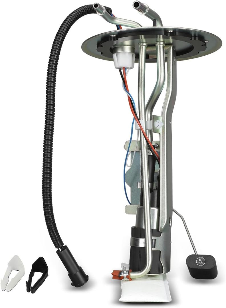 YHTAUTO Electric Fuel Pump with Sending Unit Compatible with Ford E-150 E-250 E-350 E-450 Club Wagon Econoline Super Duty, Center Tank, W/2 Tube Ports