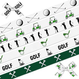 Golf Ribbon for Gift Wrapping Crafts  6 Rolls Grosgrain Golf Ball Cart Ribbon for Gift Wrapping Party Decorations Wrapping Paper Scrapbook Crafts 0.39 Inch  3 Yards Each
