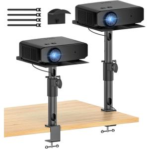 Height, Tilt & Swivel Adjustable Desktop Projector Stand Table for Aurzen Nebula XGIMI VANKYO Jinhoo AuKing Epson and Most Projectors. Desk Projector Stand Clamp on Desktop Wr Headphone Holder, 2 Pack Black Height, Tilt & Swivel Adjustable Desktop Projector Stand Table for Aurzen Nebula XGIMI VANKYO Jinhoo AuKing Epson and Most Projectors. Desk Projector Stand Clamp on Desktop Wr Headphone Holder, 2 Pack Black