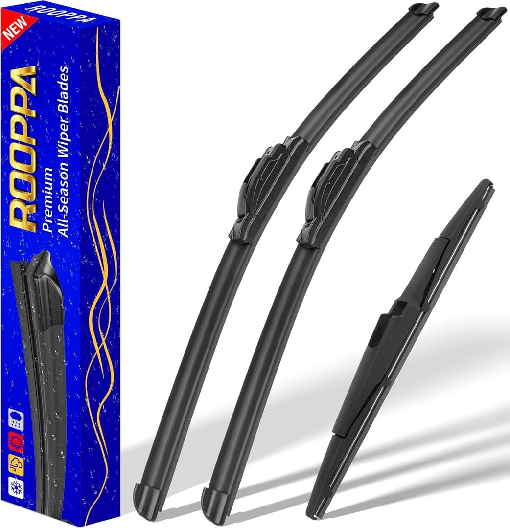 3 wipers Replacement for 2013-2018 Hyundai Santa Fe/2013-2019 Hyundai Santa Fe XL, Windshield Wiper Blades Original Equipment Replacement - 26"/14"/13" (Set of 3) U/J HOOK
