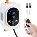 110V Tankless Water Heater Electric, 3000W Instant Water Heater Under Sink Adjustable Temperature, Hot Water Heater with Digital Display for Kitchen Bathroom RV