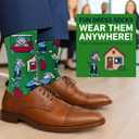 2 x I'D RATHER BE CHASING Funny Mens Socks, Golf & Pickleball Gifts for Men, Golfers Unique Crew Sock, Golfing Gift Accessories