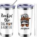 WFSJRED Cool Aunt Club Coffee 20 oz Insulated Tumblers with Lid & Straw | Aunt Gifts Stainless Steel Travel Coffee Tumbler Mug (AUNT LIFE Tumbler)