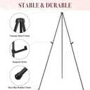 Easel Stand for Wedding Sign & Poster 63'' Easels for Display Portable Art Easel for Floor Adjustable Metal Easel Black