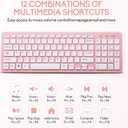 Wireless Keyboard and Mouse Combo, Compact Quiet Wireless Keyboard and Mouse Set 2.4G Ultra-Thin Sleek Design for Windows, Computer, Desktop, PC, Notebook, Laptop (Pink)